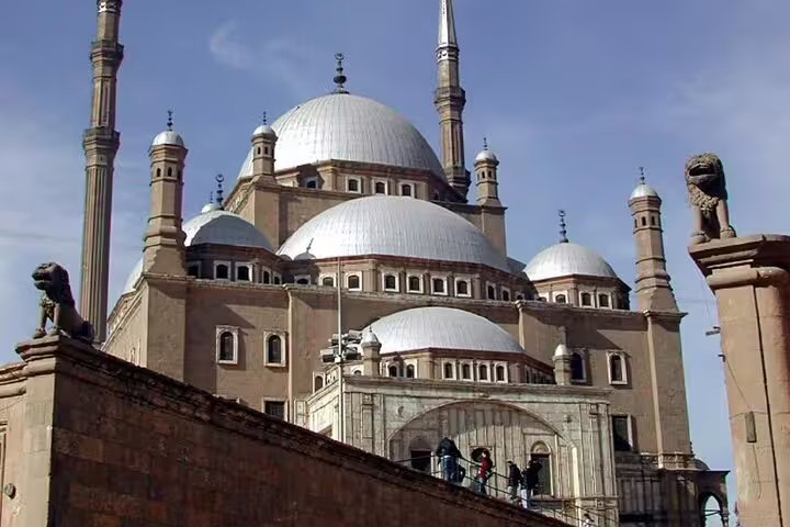 Mosque of Muhammad Ali at Cairo Citadel, domes and minarets on Old Cairo private tour in Egypt