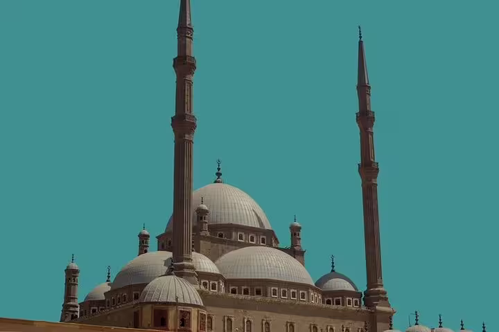 Mosque of Muhammad Ali domes and minarets at Cairo Citadel, key stop on museum and citadel tour