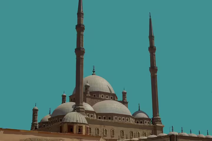 Mosque of Muhammad Ali at Cairo Citadel with domes and minarets on a guided museum and citadel tour
