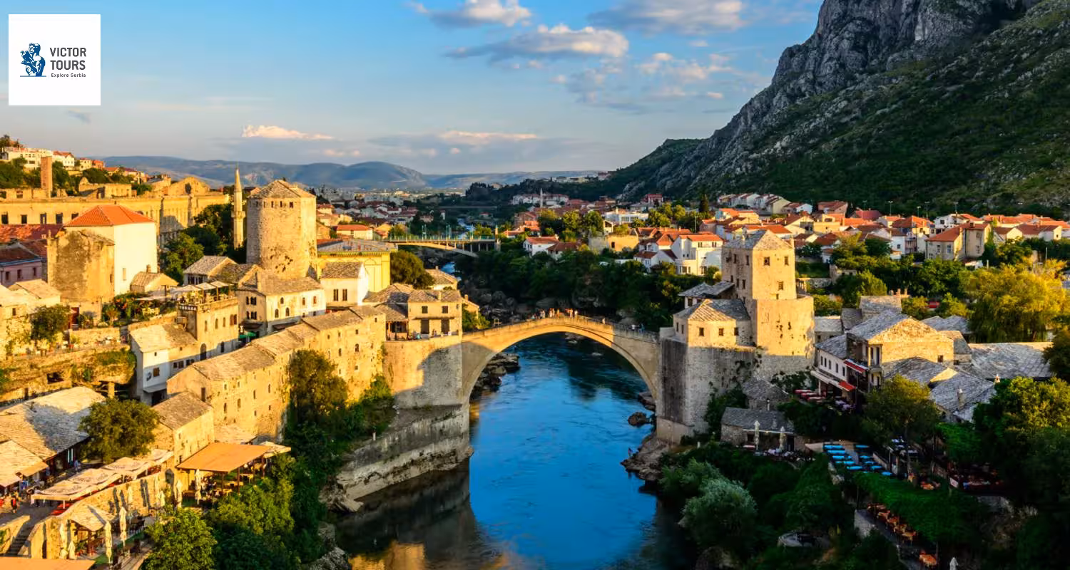 Explore the historic charm of Mostar with its iconic Stari Most bridge in Bosnia & Herzegovina.