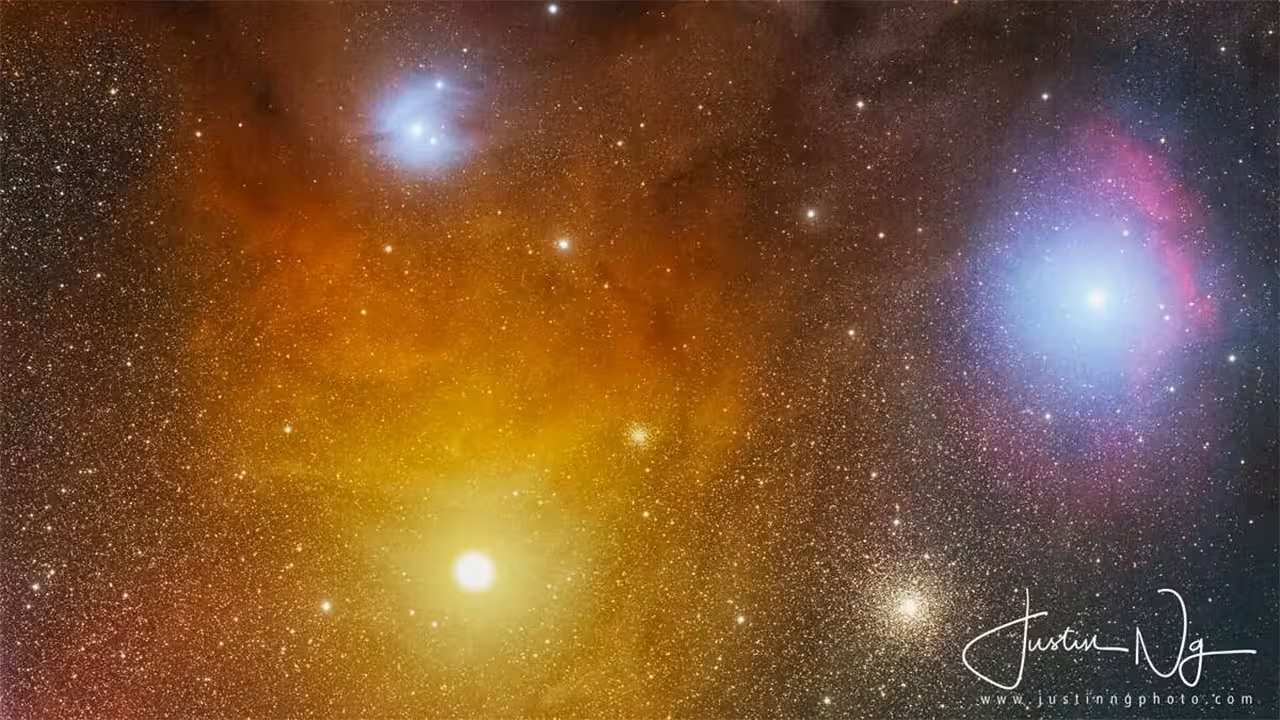 Colorful celestial view of a star cluster, showcasing the cosmic beauty on a Mount Ijen night tour.