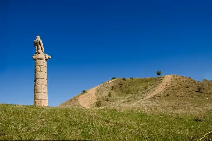 Ancient Commagene stone column and hillside trail near Mount Nemrut on 2-day 1-night Istanbul flight tour