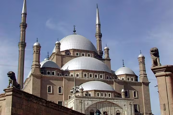 Muhammad Ali Mosque in Cairo Citadel with domes and minarets, key stop on Islamic and Christian Cairo day tour
