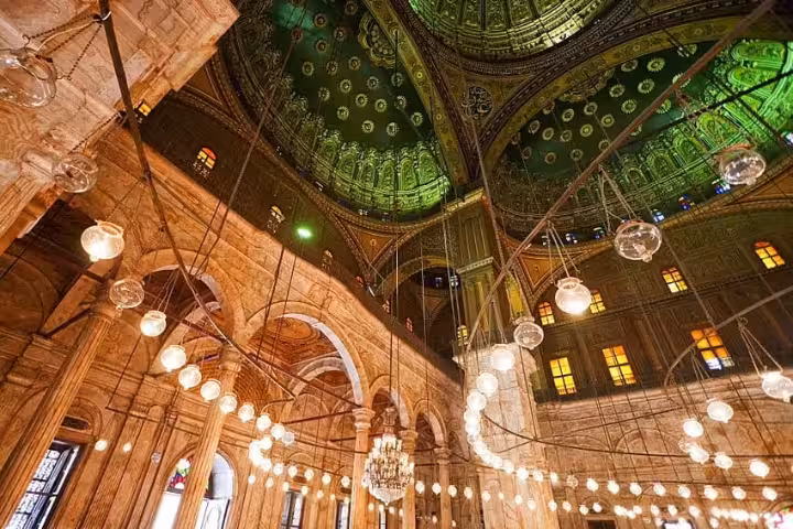 Interior of Muhammad Ali Mosque in Cairo Citadel, seen on a private half-day Old Cairo tour with guide