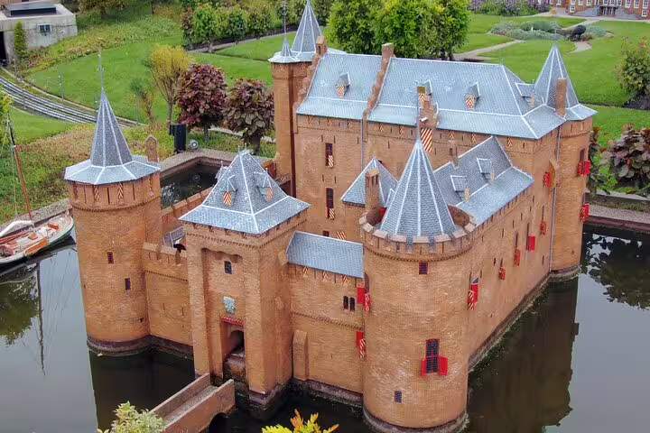 Muiderslot Castle moat view, a hidden gem stop on a private bike tour near Amsterdam countryside