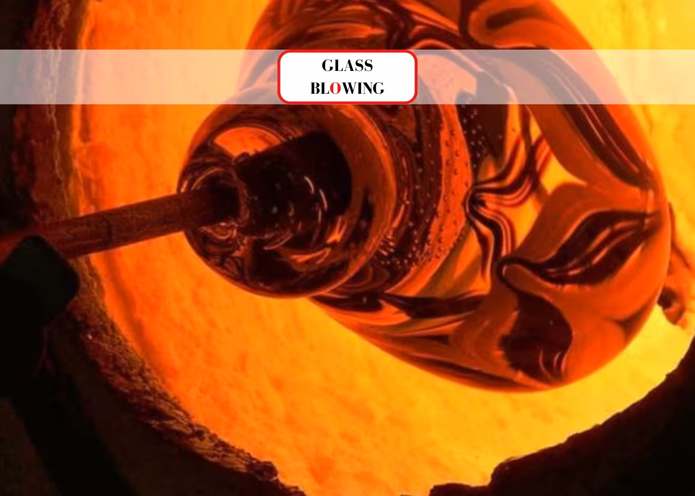 Close-up of a vibrant glass-blowing process in Murano, showcasing traditional craftsmanship on a guided tour.