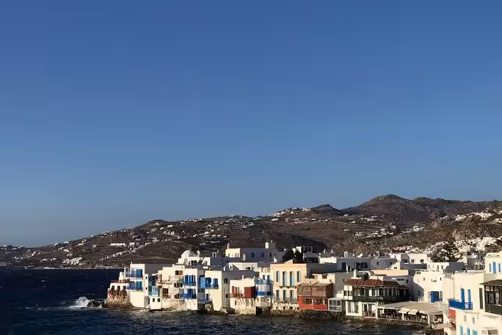 Little Venice waterfront houses in Mykonos Town, a must-see stop on a private highlights tour