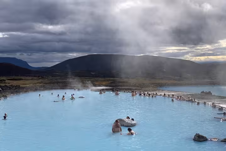Relax in the soothing geothermal waters of Mývatn Nature Baths, perfect for cruise ship visitors.