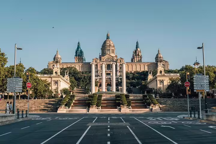Majestic National Palace view on Montjuïc Hill, a highlight of the Best of Barcelona private tour experience.