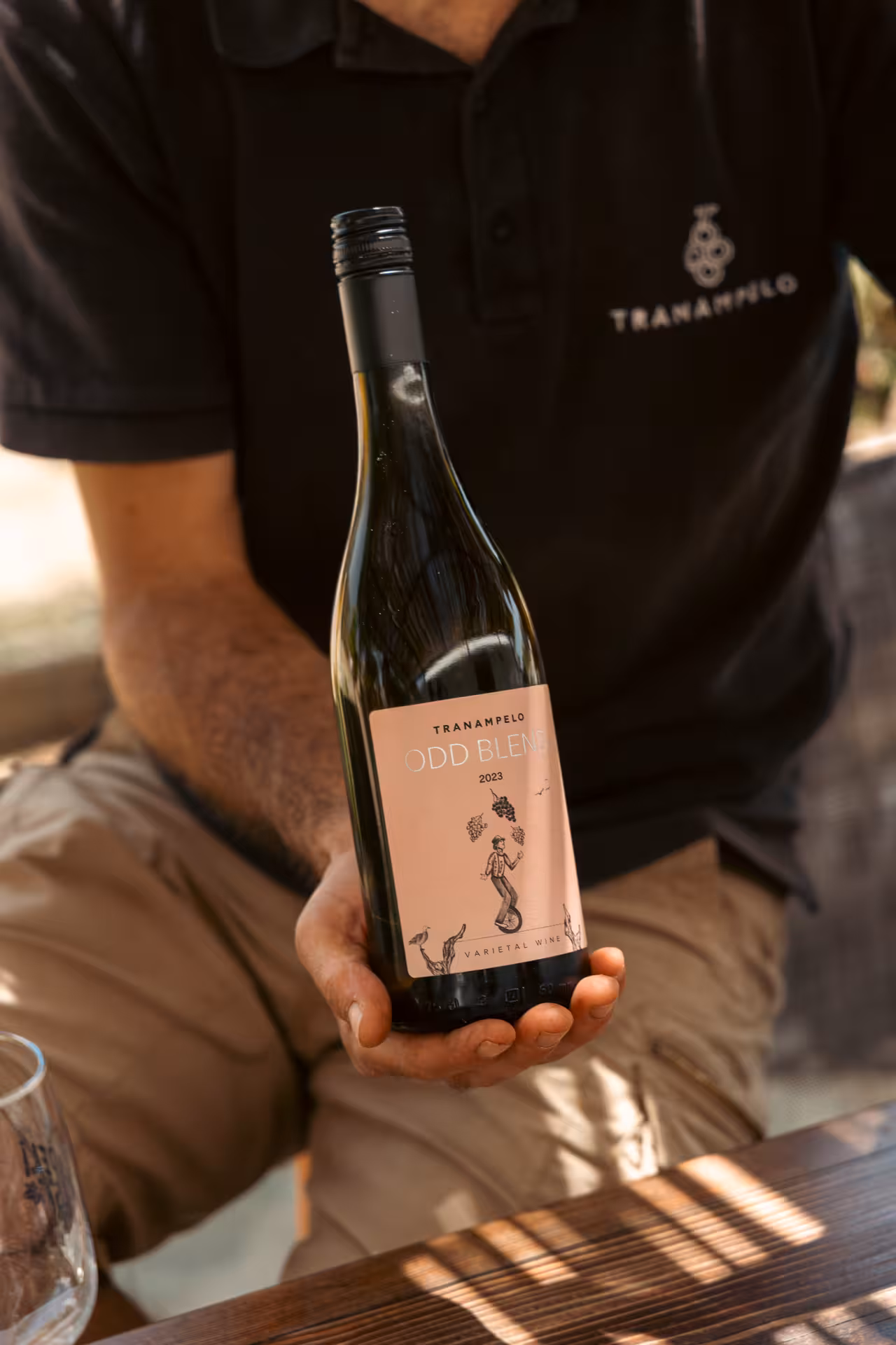 Local Naxos winery bottle presented during Cheese & Wine Trails tasting tour in the Cyclades