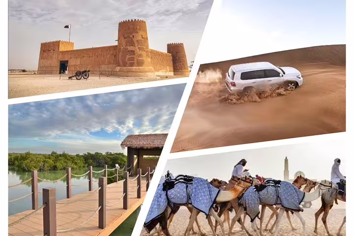 Experience North Qatar's culture with Al Zubarah Fort, desert safari, mangroves, and camel rides.