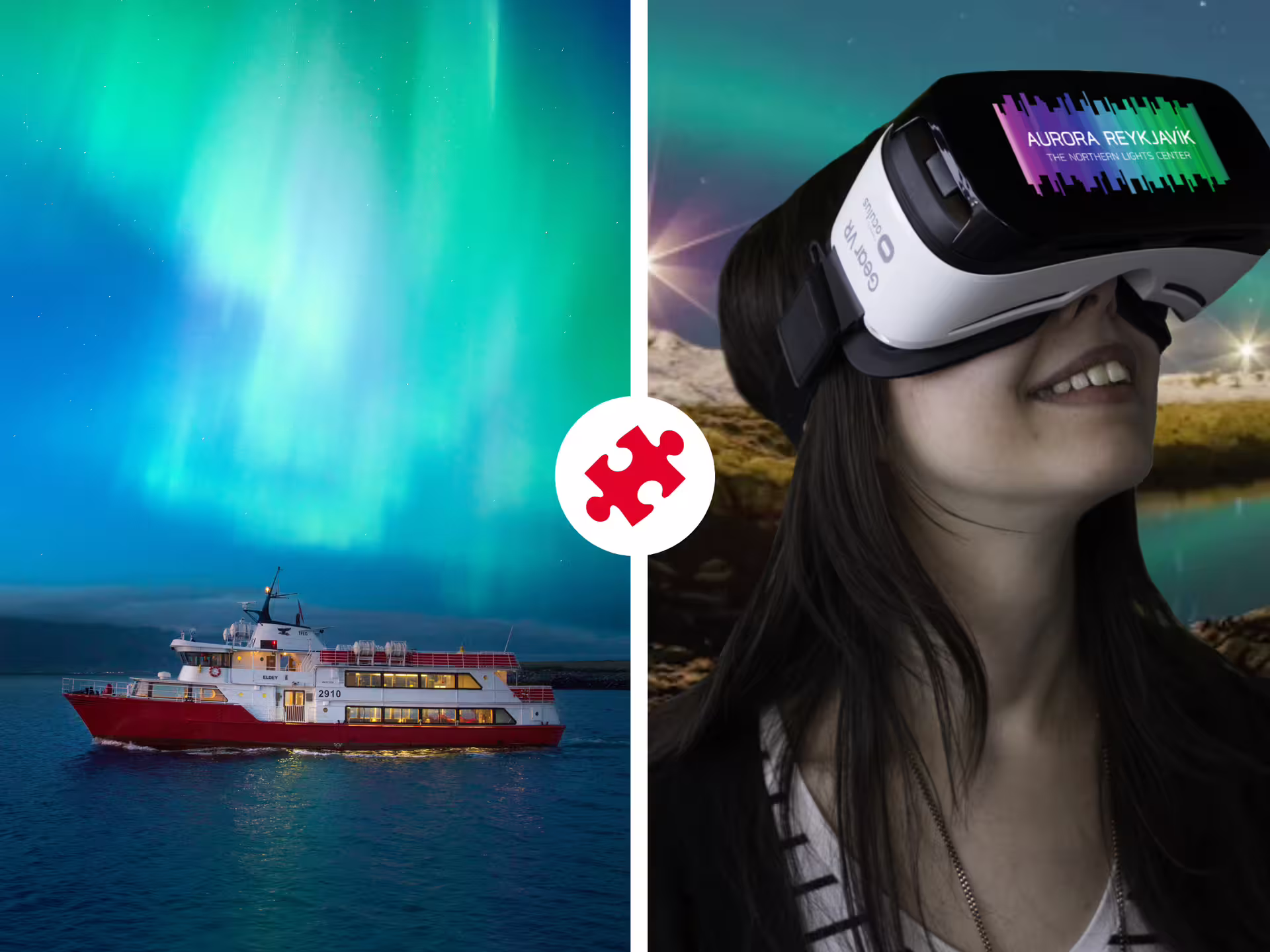 Northern lights boat tour Reykjavik combined with Aurora Reykjavik VR exhibition experience