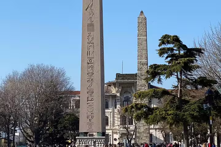 Obelisk of Theodosius and Serpent Column at Sultanahmet Square on a private guided Istanbul highlights tour