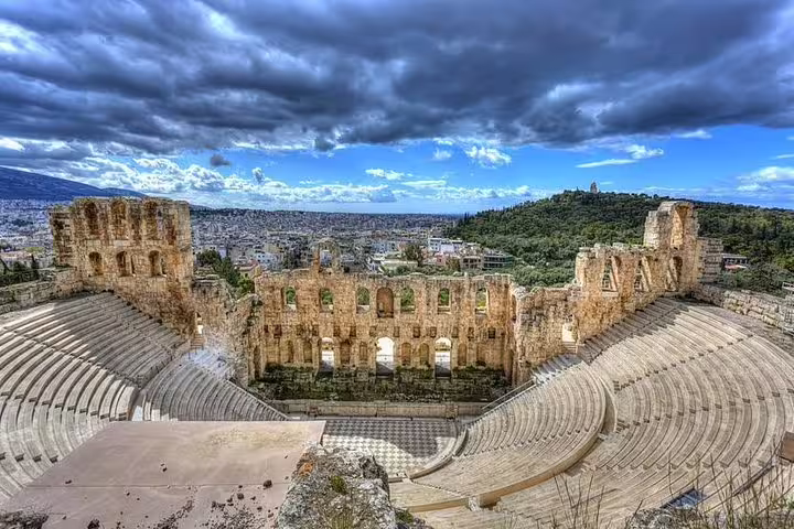 Odeon of Herodes Atticus amphitheater view in Athens, stop on private Athens highlights full-day tour