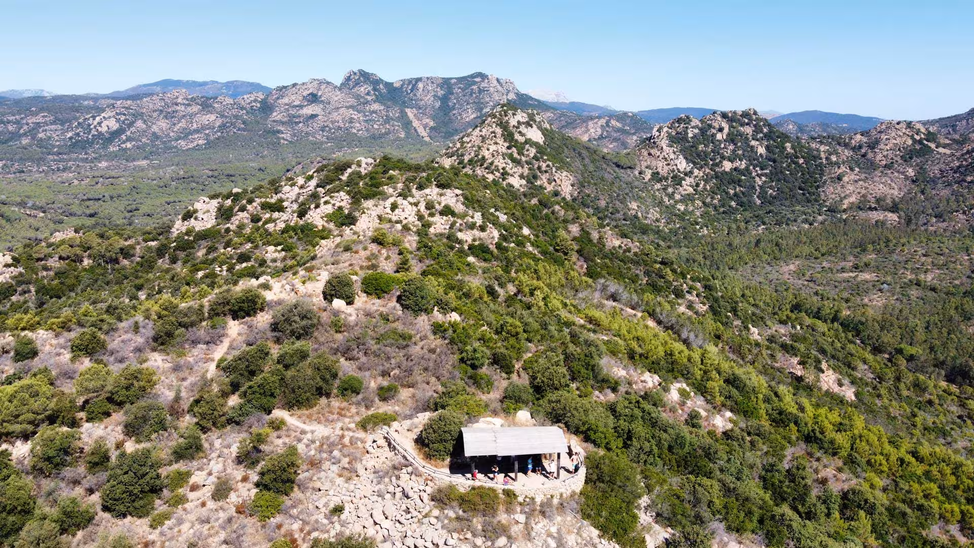 Enjoy panoramic views of lush mountains and valleys in Biderosa on a private Jeep tour from Orosei.