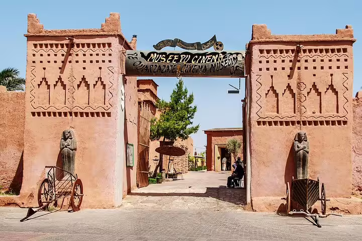 Entrance to Ouarzazate Cinema Museum near Ait Benhaddou, stop on a 9-day Morocco tour from Casablanca
