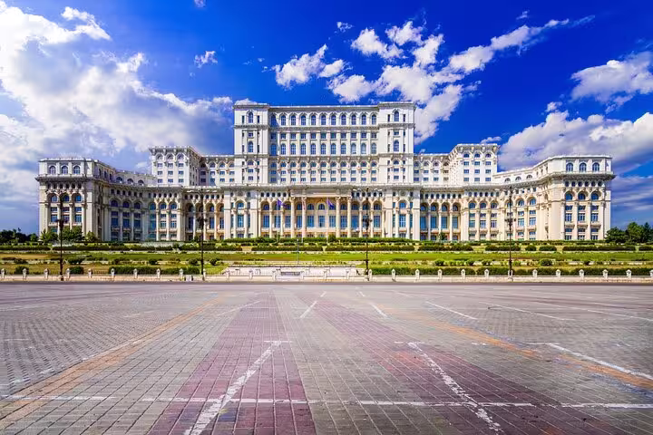 Explore Bucharest's iconic Palace of Parliament with a guided walking tour showcasing its grand architecture and history.