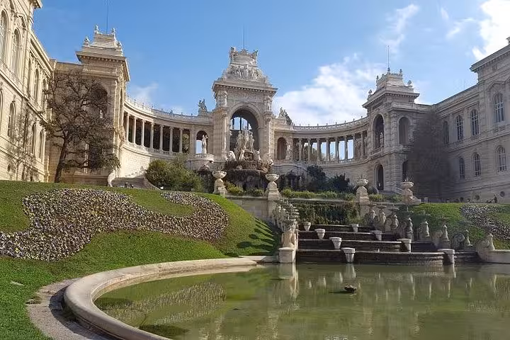Palais Longchamp fountains and colonnades in Marseille on a private half-day city sightseeing shore excursion tour