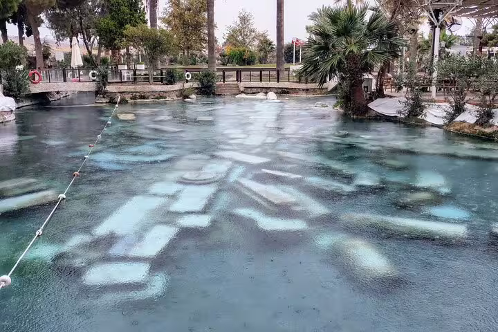 Pamukkale hot springs with turquoise mineral pools, scenic stop on Turkey 13-day private guided tour with flights