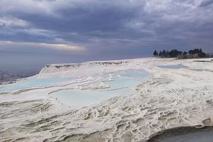 Pamukkale white travertine terraces and turquoise pools, Turkey, featured on 3-day Ephesus Pergamum tour