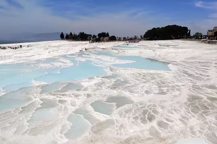 Pamukkale white travertine terraces and thermal pools, must-see on 4-day mini group tour from Izmir