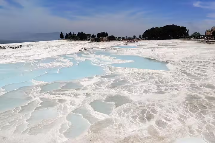 Pamukkale white travertine terraces and thermal pools, scenic day trip on Seven Churches Revelation tour