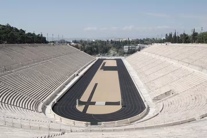 Panathenaic Stadium in Athens with track and marble stands, a highlight on a half-day private tailor-made city tour