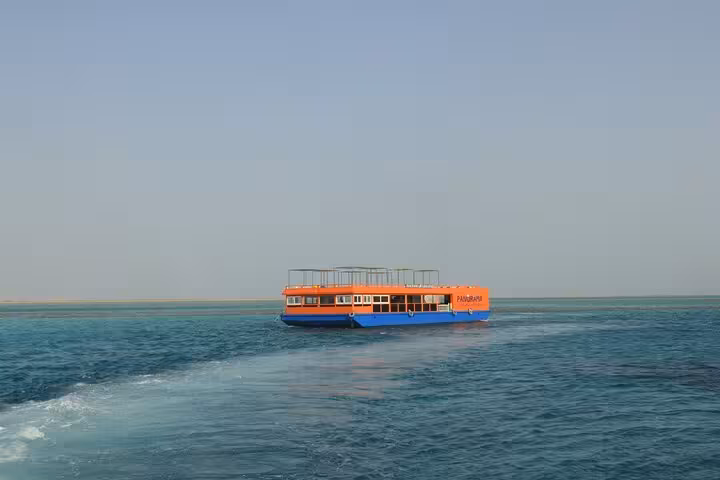 Panorama semi-submarine cruising the Red Sea from Hurghada, combining underwater viewing and snorkeling trip