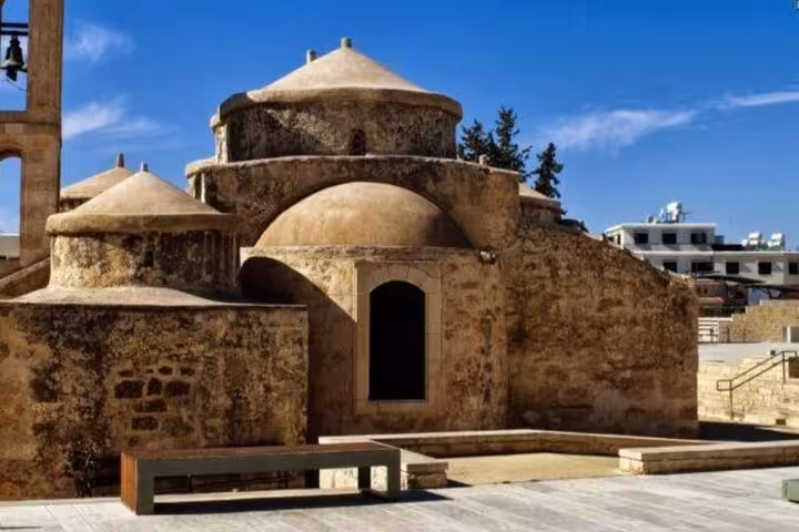 Byzantine church in Paphos Old Town, a cultural stop on the Paphos half-day tour bus with hotel pickup