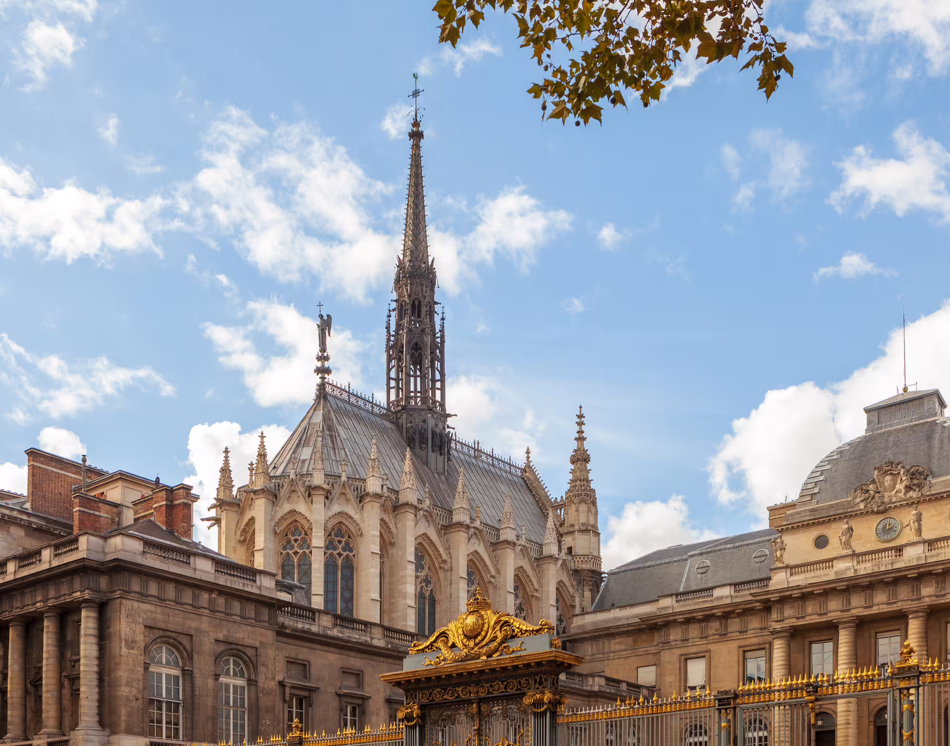 Sainte-Chapelle spire on Île de la Cité, Paris, scenic stop on 1-day foodie walking tour audioguide