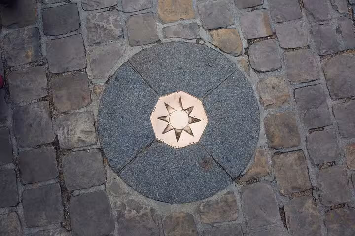 Paris Point Zero marker on Île de la Cité near Notre-Dame, a highlight of the 90-minute exterior semi-private tour