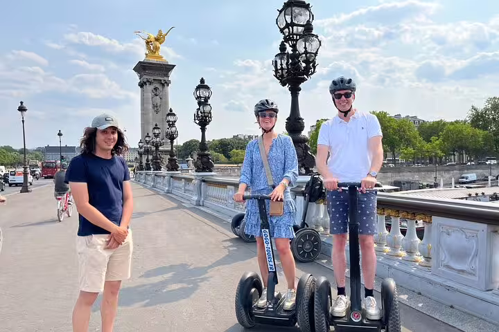 Paris Segway tour on Pont Alexandre III with guide, plus Seine River cruise ticket for sightseeing