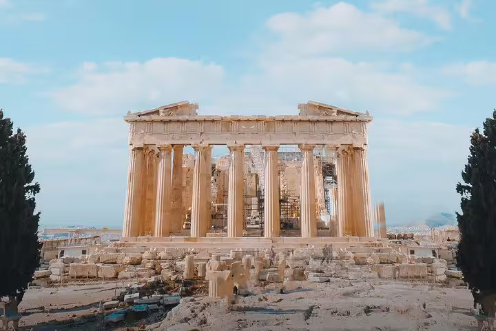 Parthenon temple on the Acropolis in Athens, half-day private city tour with skip-the-line tickets
