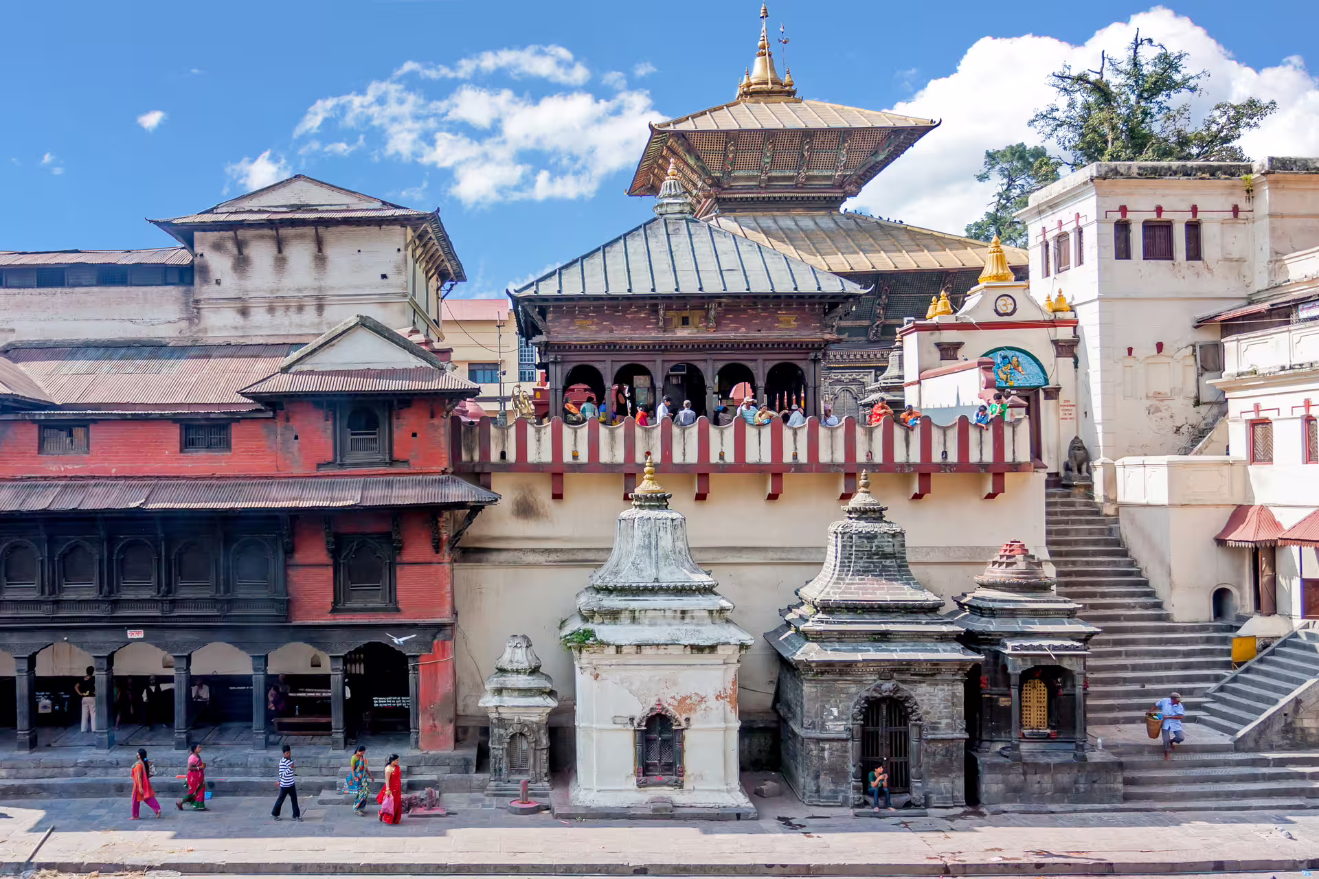 Pashupatinath Temple complex in Kathmandu, showcasing stunning architecture and cultural heritage on the Golden Triangle tour.