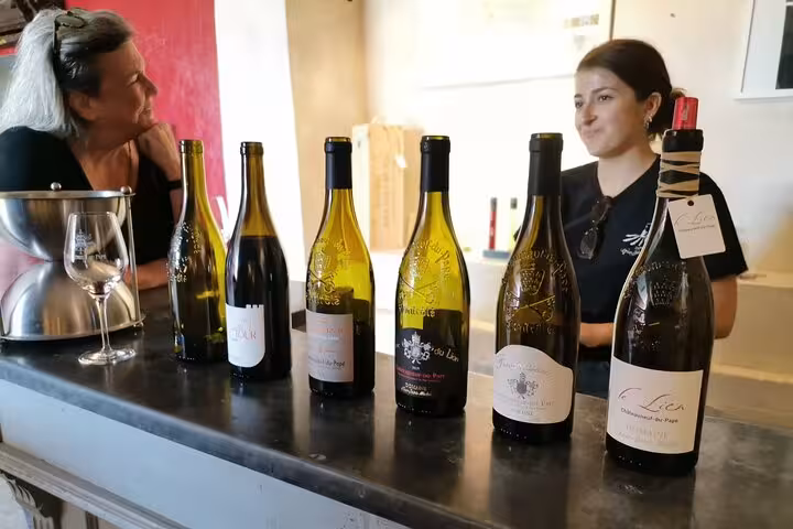 Wine tasting lineup during Pce's Vineyard sommelier course, guests learning pairing tips with local wines