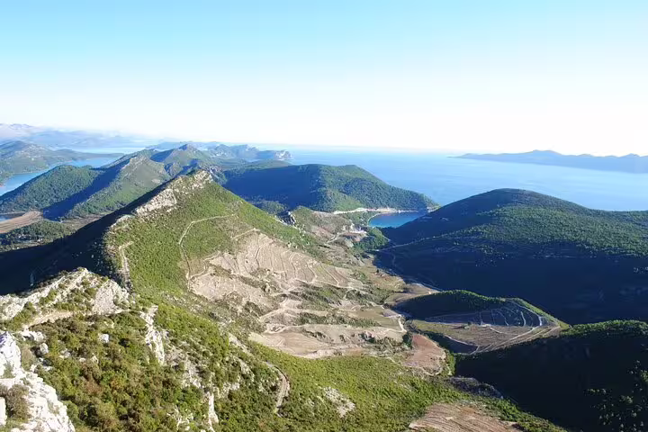 Panoramic view of Pelješac Peninsula and Adriatic coast near Dubrovnik on a private scenic tour