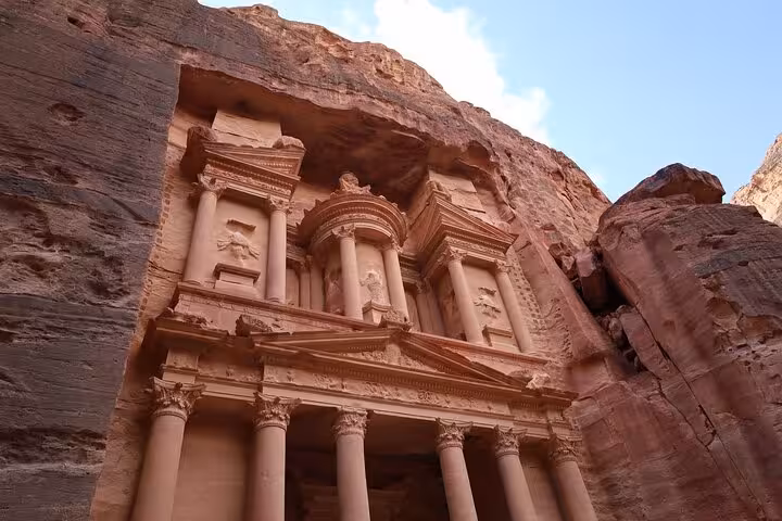 The Monastery Ad Deir carved facade in Petra, highlight of Sharm El Sheikh to Petra day tour by ferry