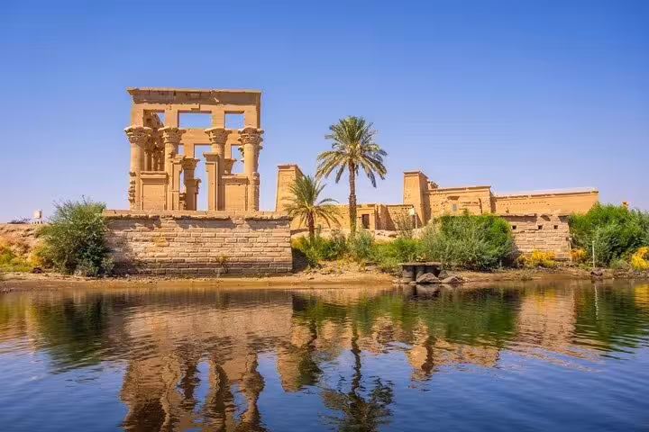 Philae Temple on the Nile near Aswan, iconic stop on VIP Dahabiya Nile cruise from Luxor 4 nights