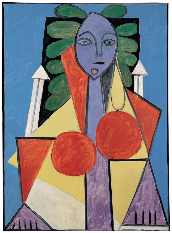 Colorful cubist portrait painting by Pablo Picasso displayed at Museo Picasso Málaga, highlight of Casa Natal visit