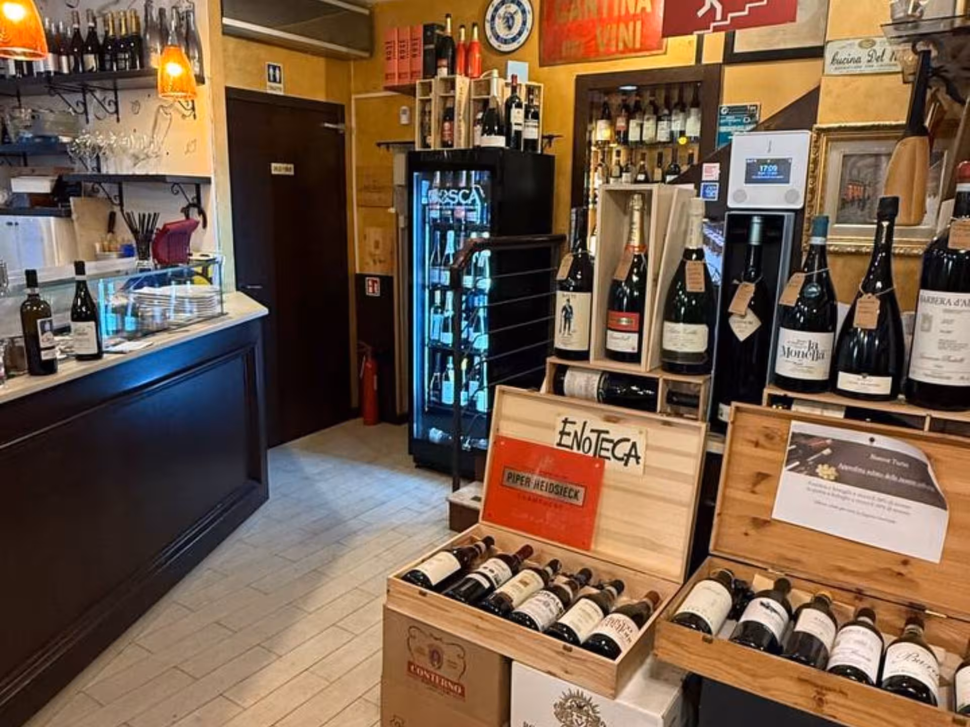 Turin wine shop with diverse selection of Piedmontese wines, perfect for a tasting experience in the heart of Italy.