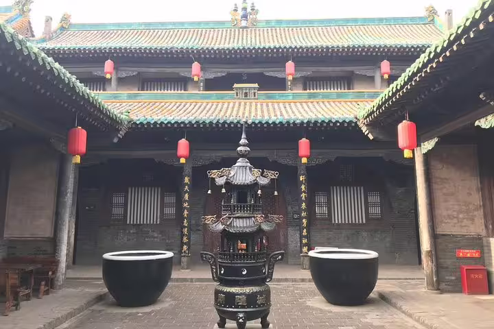 Traditional courtyard with lanterns in Pingyao seen on a Beijing to Xian bullet train private tour.
