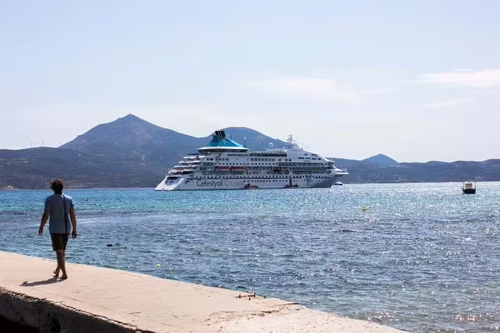 Cruise ship near Piraeus port, Greece, ideal for Cruise Terminal to Athens city centre transfer service