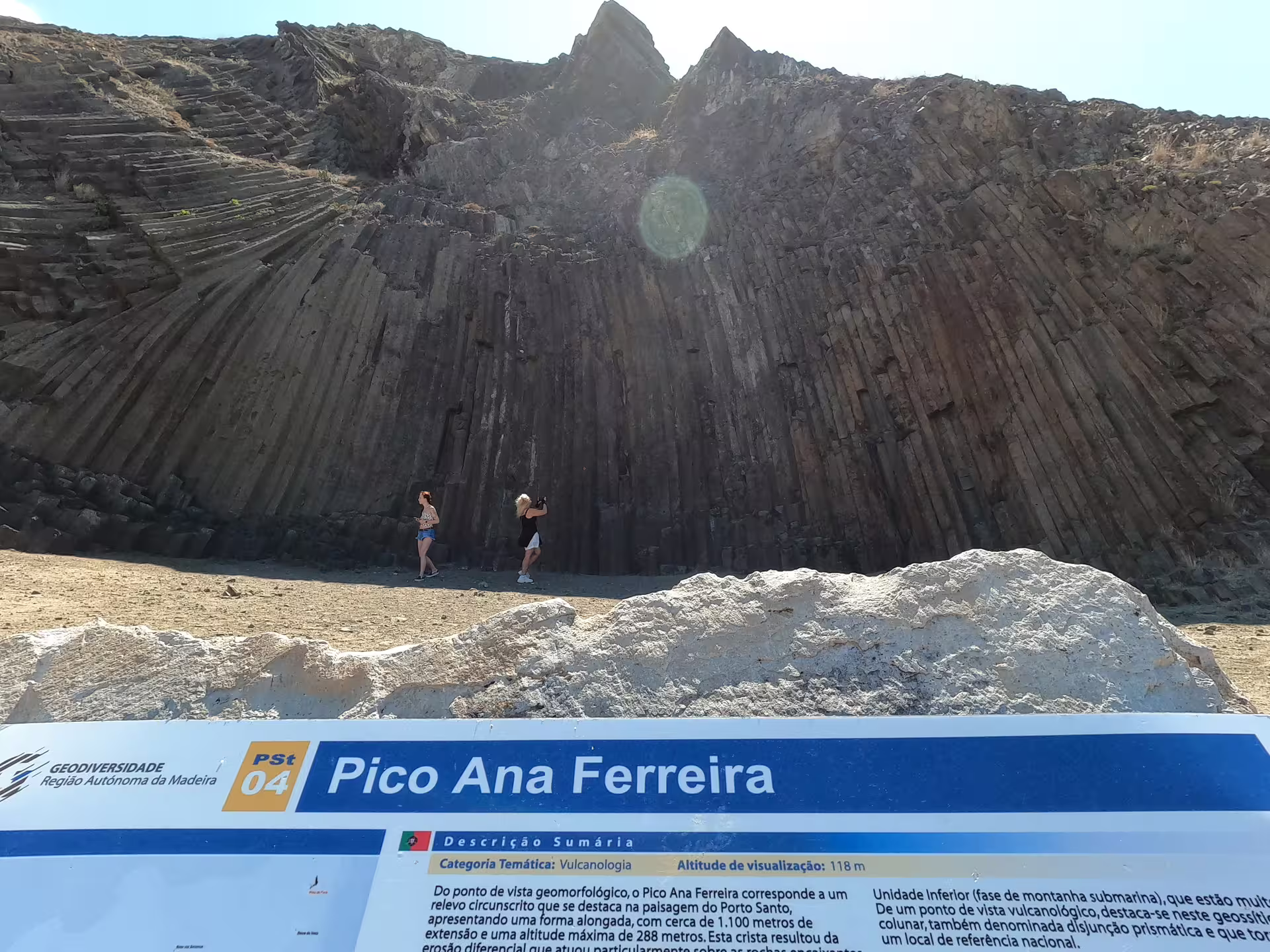 Visitors explore the unique geological formations of Pico Ana Ferreira during the Pirate Expedition Full Island Tour in Madeira.