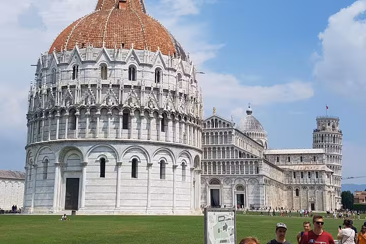 Pisa Baptistery and Duomo with the Leaning Tower on a full-day Florence and Pisa tour from Rome
