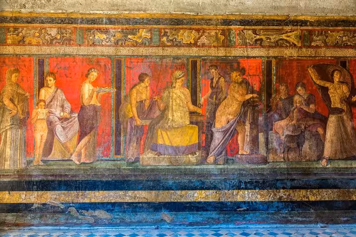 Admire detailed frescoes in Pompeii on a Naples private shore excursion with exclusive access.