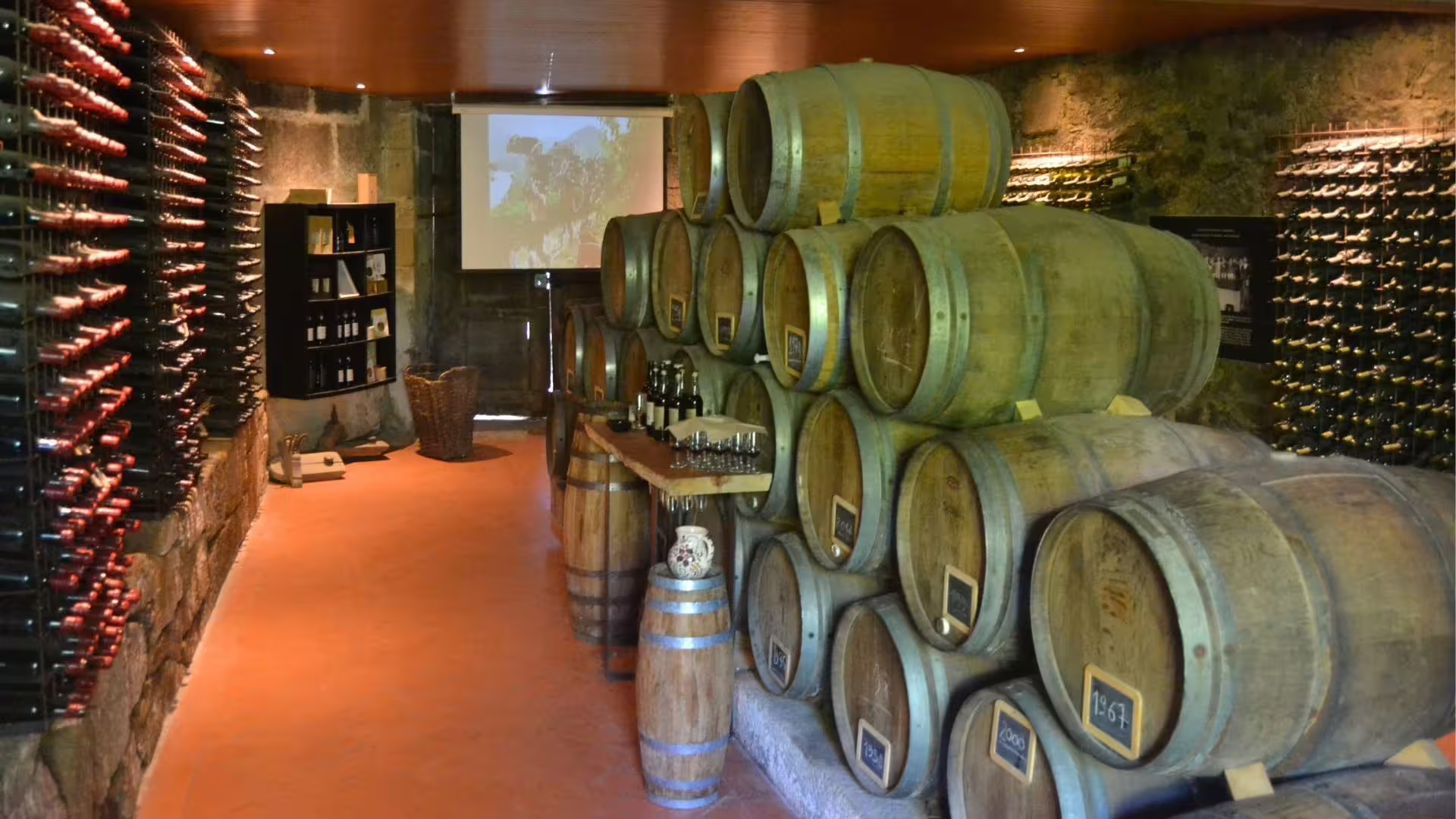 Image of several Port Wine barrels from a typical family-owned winery