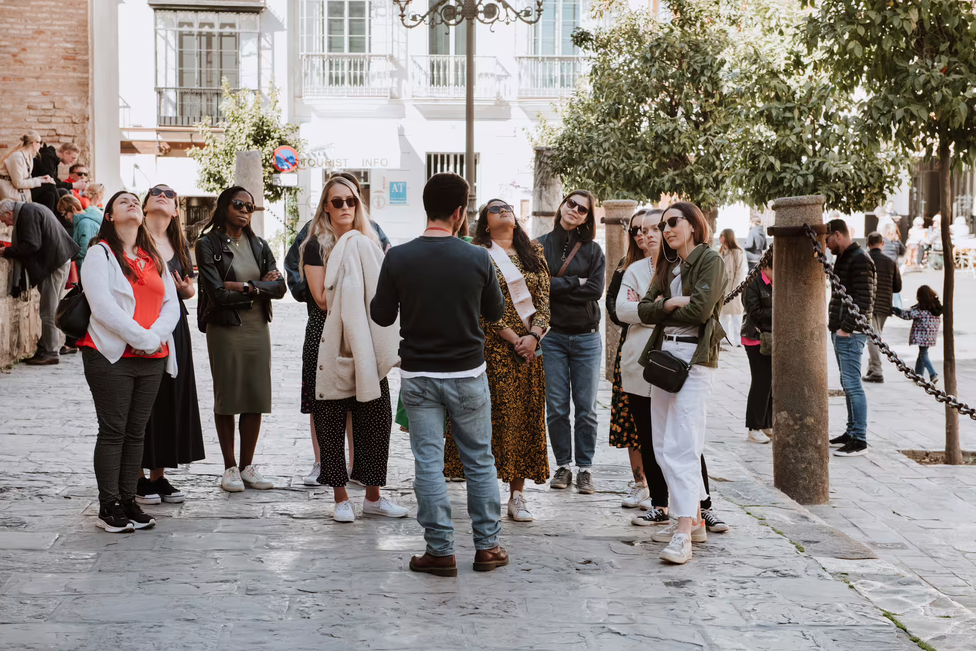 Tour group exploring the charming streets of Porto and Gaia during a guided walking tour along the Douro riversides.