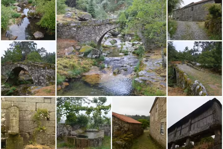 Charming Vieira do Minho landscapes with stone bridges, lush greenery, and cobblestone paths.
