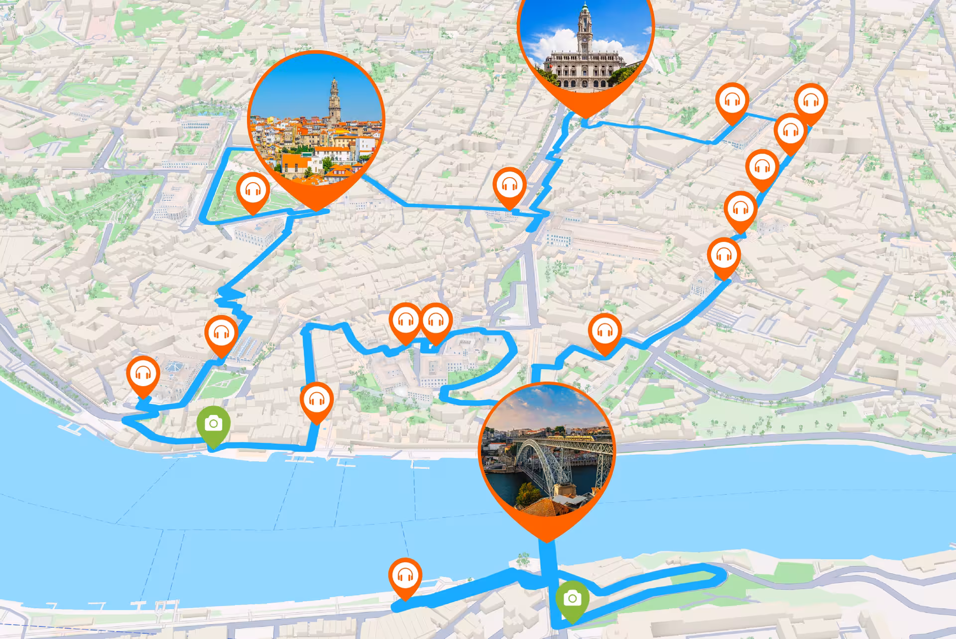 Complete 7.2 km circuit: From the historic center to the cellars of Vila Nova de Gaia.
