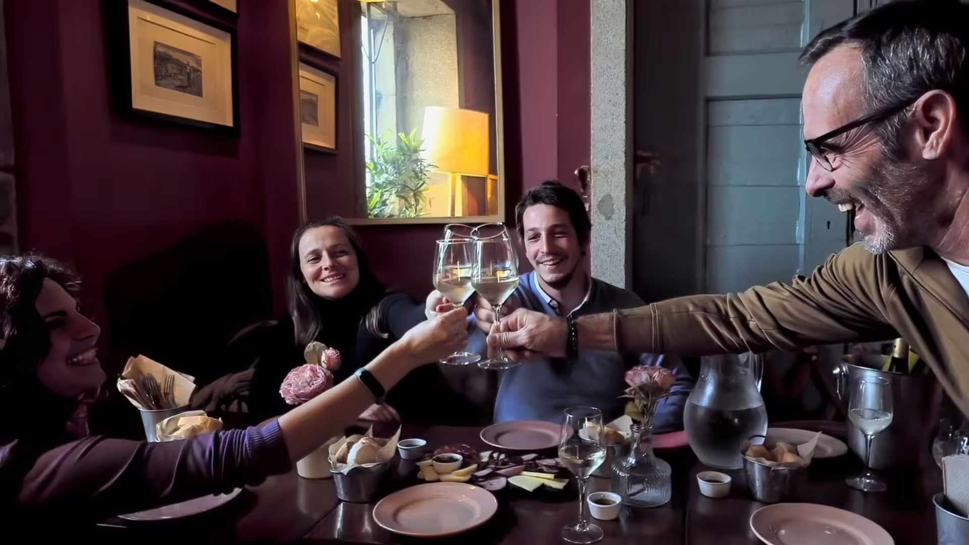 Image of our small group making a toast during our wine tasting on Cooltour Oporto's Porto Fado & Wine Tour